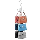 ZEDODIER Purse Hanger Organizer for Closet, Hanging Bag Holder, Keeping Purses Visible and in Good Condition, Metal Handbag Storage Hook Backpack Rack Space Saving Hanger, Silver