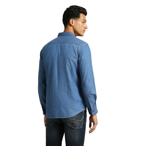 Image of Pepe Jeans Men's Cotton Solid Regular Fit Shirt
