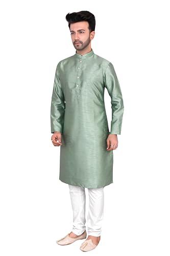 Cotton Silk Blend Kurta and Pyjama Set, Medium Length, Regular Fit, Multicolor2