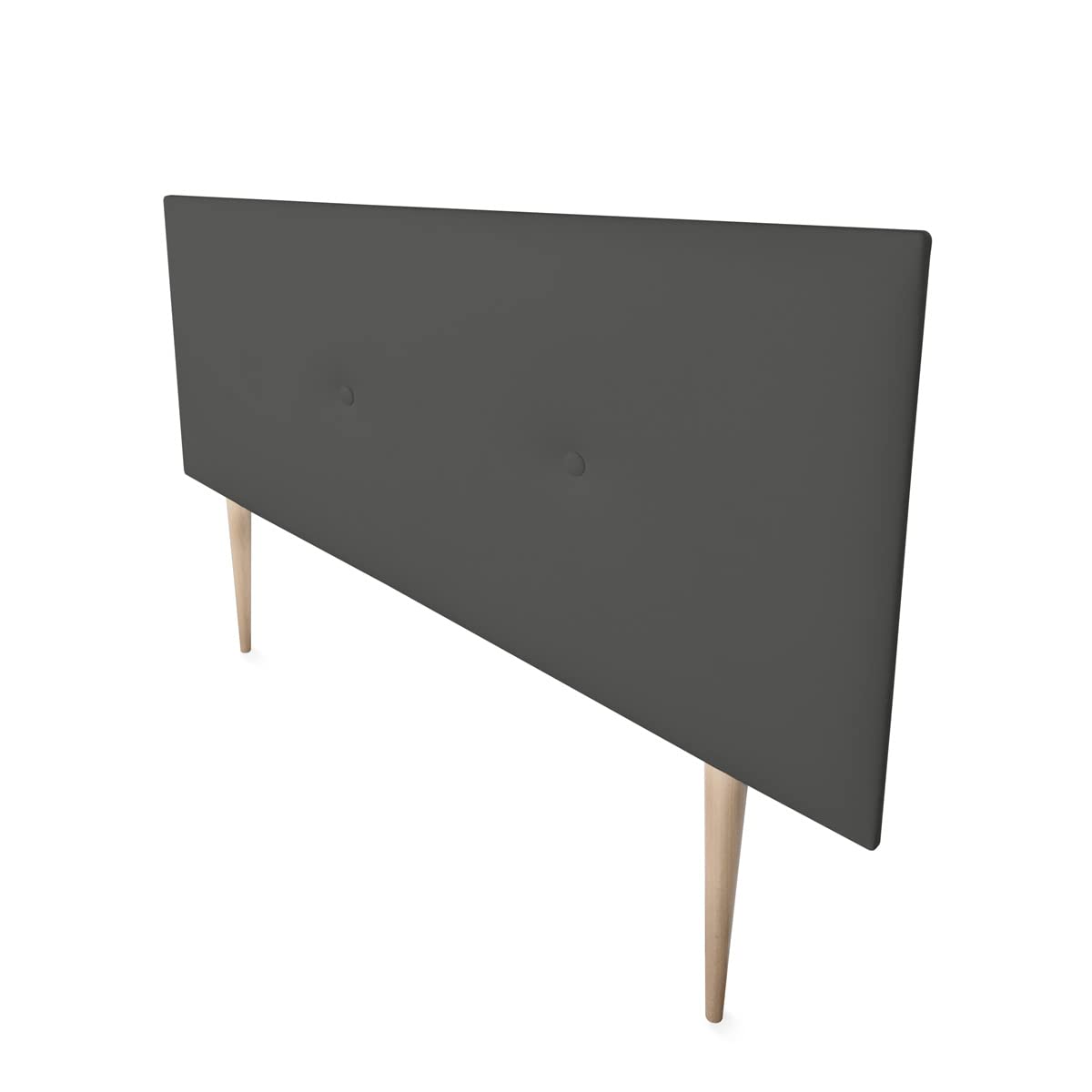 DUÉRMETE ONLINE Tête de lit de qualité supérieure avec Pieds, tapissée en Similicuir de Haute qualité, Bois, Gris, 130 x 60 cm (lit de 120)