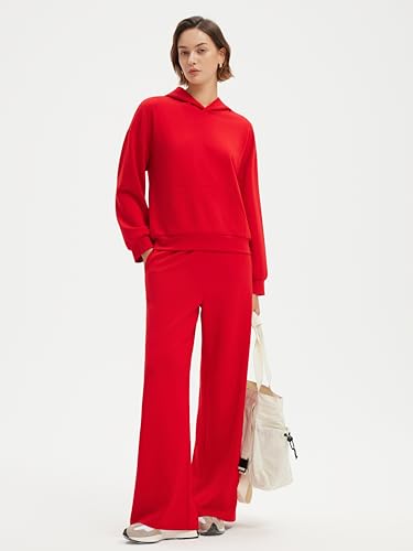 SUUKSESS Women 2 Piece Lounge Sets 2025 Oversized Hoodie Sweatshirt Outfits Wide Leg Sweat - image 4