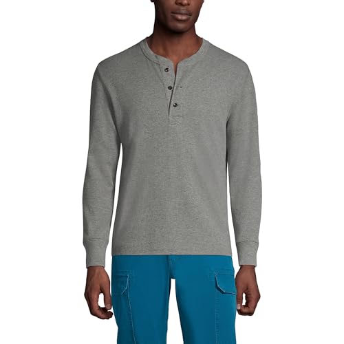 Lands' End Men's Long Sleeve Thermal Waffle Henley