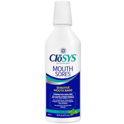 CloSYS Hydrogen Peroxide Mouthwash 16 oz Canker Sore Mouthwash Alcohol-Free Non-Burning Cleanses and Heals Mouth Sore Rinse