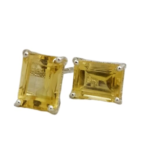 Boucles d'oreilles citrine naturelle d'exception en argent sterling plaqué