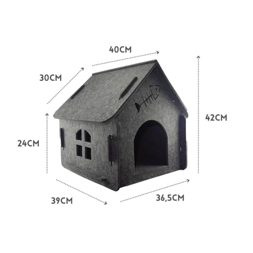 Casinha Gato Casa Toca Pet Cama Felino Caminha Desmontável Palha Refúgio Acochegante Para Gatos