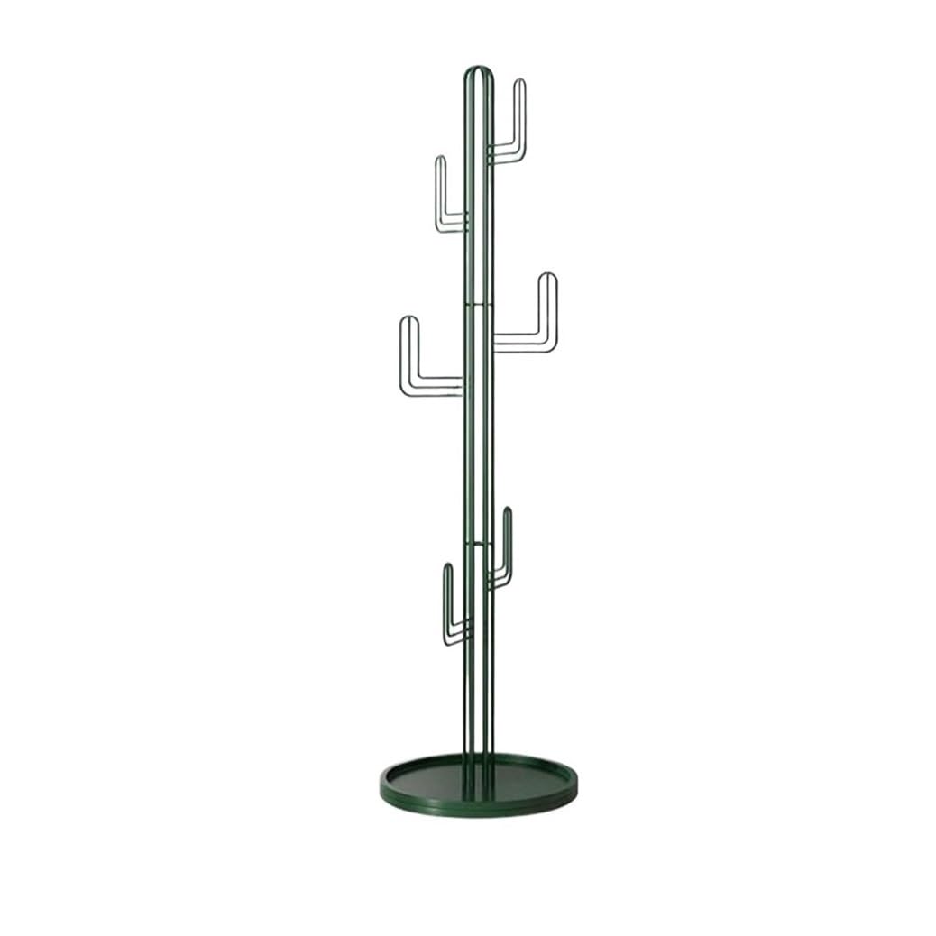Dh2yjnbf3 Standing Clothing Stand Freestanding Coat Hanger Garment Racks With Stable Round Base Cactus Shape For Clothes Hats, Bags Fo Hallway(Green)