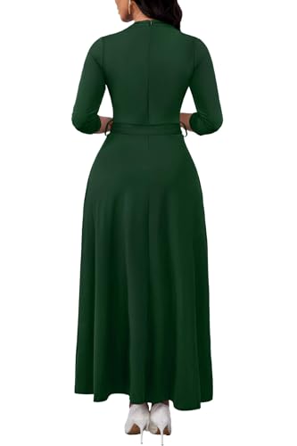 Image of FANDEE Maxi Dress for Women, Casual V Neck 3 /4 Sleeve Long Dresses with Pockets
