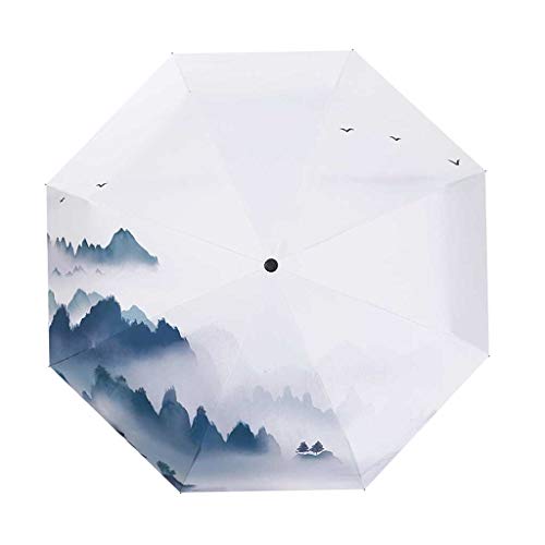 ZEZHOU Paraguas Totalmente automático, Estilo Chino a Prueba de Viento, protección Solar a Prueba de Lluvia, protección UV, protección Triple UVU50 +