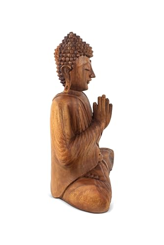 Estatua de Buda sentado de madera de 8 pulg miniatura 7