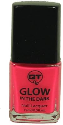 QT Glow In The Dark Neon Nail Lacquer Nail Polish Hot Pink 0.5 Oz / 15ml Made In USA