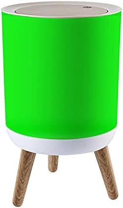 LGCZNWDFHTZ Small Trash Can with Lid for Bathroom Kitchen Office Diaper Plain neon Green Solid Color Also Know as Lime Lime Green Bedroom Garbage Trash Bin Dog Proof Waste Basket Cute Decorative
