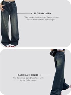 GRECIILOOKS Cargo Jeans for Women – Wide Leg High Waist Baggy Denim Pants | Casual Fit Trousers with Utility Pocket Design