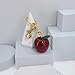 ZACAGO Cherry Bag Charm for Women, Purse Accessory with Cute Fruit Design, Handbag Decoration and Key Chain Resin Gold Red Apple