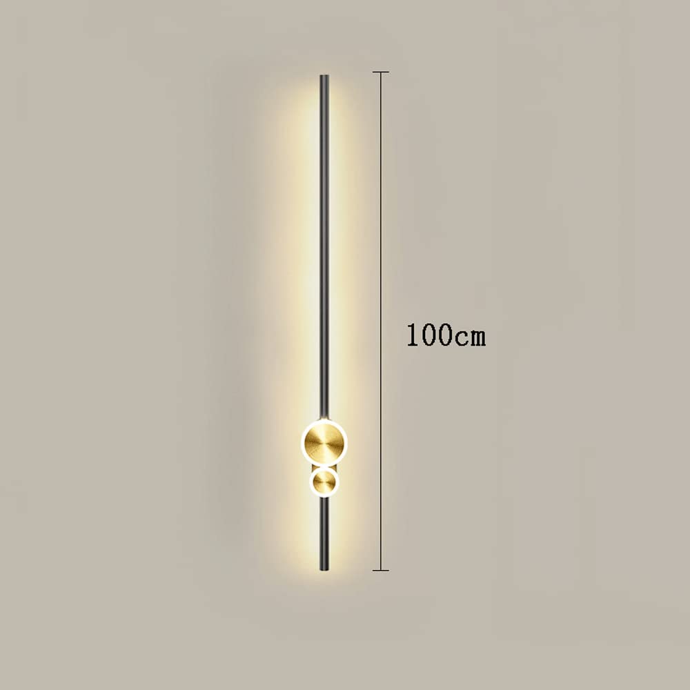Lámpara de pared LED de tira larga, lámparas de aplique de pared LED de tubo lineal moderno Lámpara de pared de metal para dormitorio, escaleras, pasillo, lámparas decorativas de pared de fondo de sof