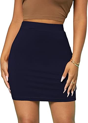 alyne Girl's/Women's Classic Solid Stretchy Bodycon Pencil Skirt with Elasticated Waist Belt-picture-17