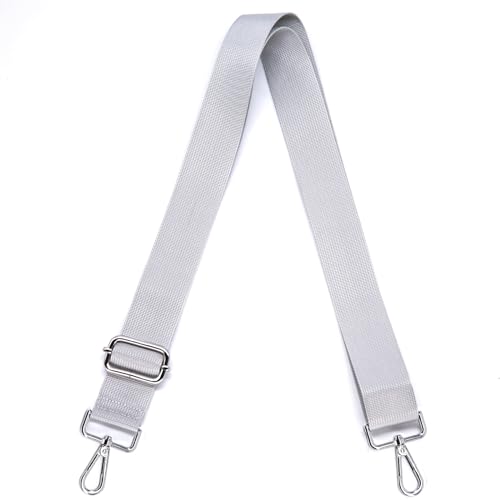 Image of S&loyoe Purse Straps Replacement Crossbody Bag Strap Adjustable Wide Guitar Straps for Handbags 1.5inch (A pure gray silver)