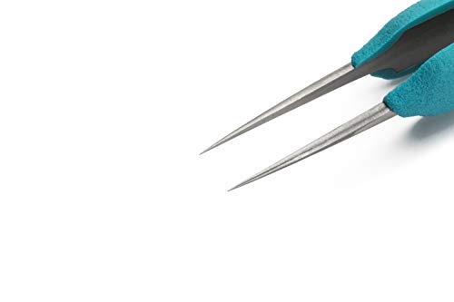 Weller Erem E5SA Ergonomic Precision Tweezers with Straight, Very Pointed Tips for Gripping Fine Wires, Silver - Image 3
