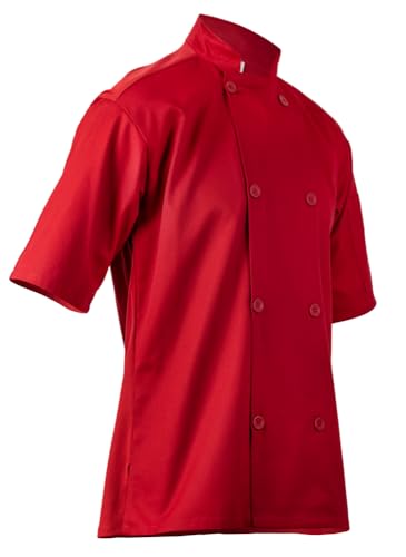 Image of Mercer Culinary Millennia Air Short Sleeve Men's Cook Jack with Full Mesh Back, Large, Black