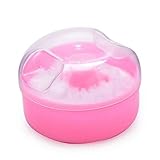 Modsnde After-Bath Powder Puff Box Empty Body Powder Container with Bath Powder Puffs and Sifter for Home and Travel Makeup Cosmetic Villus Container
