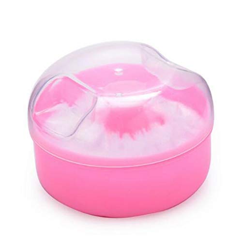 Modsnde After-Bath Powder Puff Box Empty Body Powder Container with Bath Powder Puffs and Sifter for Home and Travel Makeup Cosmetic Villus Container