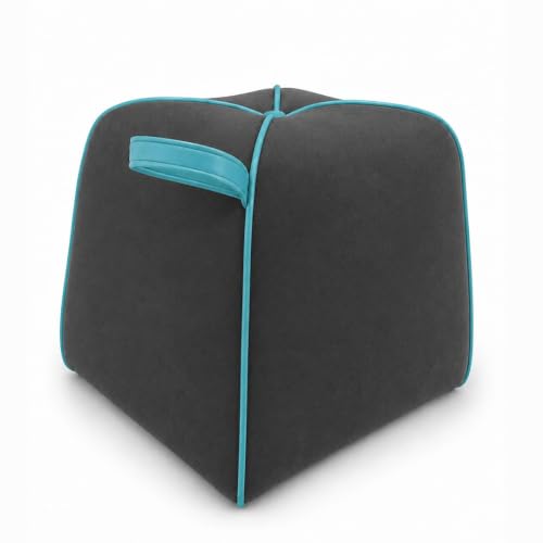 Image of CASASTYLE Kyagar 5 Seater LHS L Shape Sofa with Pull Out Bed, Storage Lounger & Suri Pouf Ottoman | Soft Velvet Suede Fabric | Comfort Cushions | Ideal for Living Room, Hotel & Office (Dark Grey)
