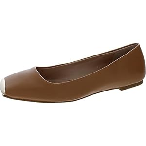 Alfani Womens Neptoon Faux Leather Square Toe Ballet Flats Brown 9 Medium (B,M)