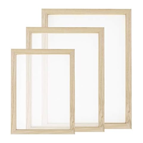 Worown 3 Größen Papier Schöpfen, Papierschöpfrahmen, Schöpfrahmen für DIY-Papierhandwerk Cover