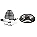 Tefal Ingenio Essential Batterie de cuisine 17 pièces, Casseroles, Poêles, Wok, Sauteuse, Couvercles hermétiques, 2 poignées & INGENIO Lot de 3 Couvercles Verre et Silicone 16/18/20 cm Noir L9931012
