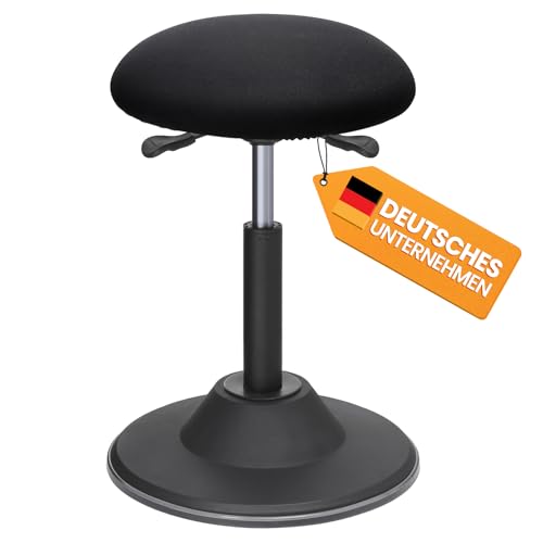 SONGMICS Höhenverstellbarer Bürohocker, ergonomischer Arbeitshocker, um 360° drehbarer Hocker, Sitzhöhe 50-70 cm, mit Anti-Rutsch-Bodenring OSC01BK SONGMICS Höhenverstellbarer Bürohocker, ergonomischer Arbeitshocker, um 360° drehbarer Hocker, Sitzhöhe 50-70 cm, mit Anti-Rutsch-Bodenring OSC01BK