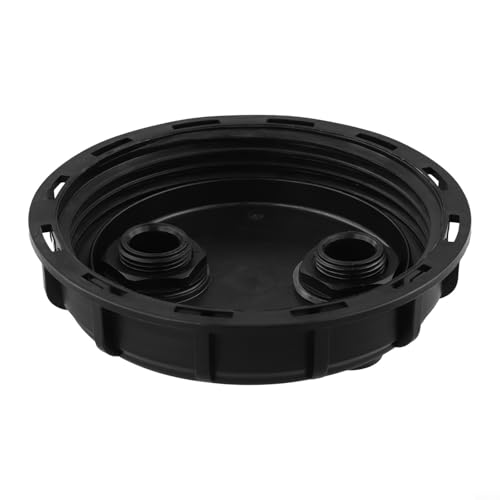 IBC - Tapón adaptador de tanque para tanques DN150 de 163 mm de diámetro con rosca macho de 1 pulgada, plástico resistente para máxima fiabilidad y longevidad (2 agujeros)