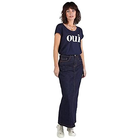 Wash Clothing Company Maxi Denim Skirt - Indigo | Organic Cotton Straight Skirt with Back Split | UK 10-20 (16) Cover
