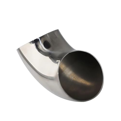 Tubo de escape para coche y moto: codo de 90 grados con junta de soldadura sanitaria de 45mm