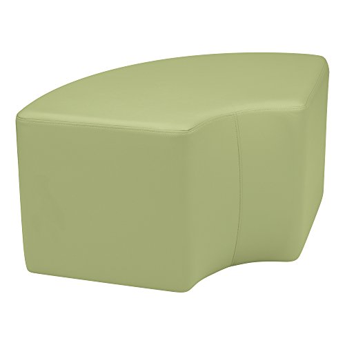 Image of Sprogs 18 inch H Structured Quarter Round Stool -Flexible Modular Collaborative Soft Seating for Office, Home, Lounge and School Classrooms with Durable Frame & Set of 2 inch Casters Add-on -Fern Green