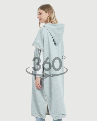 Radia Smart® EMF Poncho com capuz adulto cinza - cobertor de radiação, cobertor Faraday usável, prot