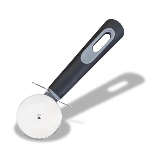 Fackelmann PRO Pizza Cutter, Stainless Steel Pizza Wheel, Rotating Food Slicer, Easy to Cut & Clean, Professional Food Grade Pizza Knife, Razor Sharp Blade 6 cm, Soft Touch Handle