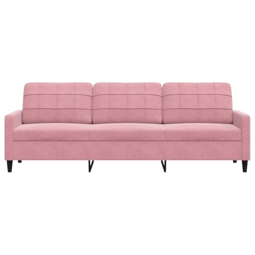 Sofá de 3 plazas de terciopelo de 210 cm rosa para salón moderno 5