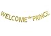 Qttier Welcome Prince Gold Glitter Banner-Boy Baby Shower , Birthday, Pregnancy Reveal Banner