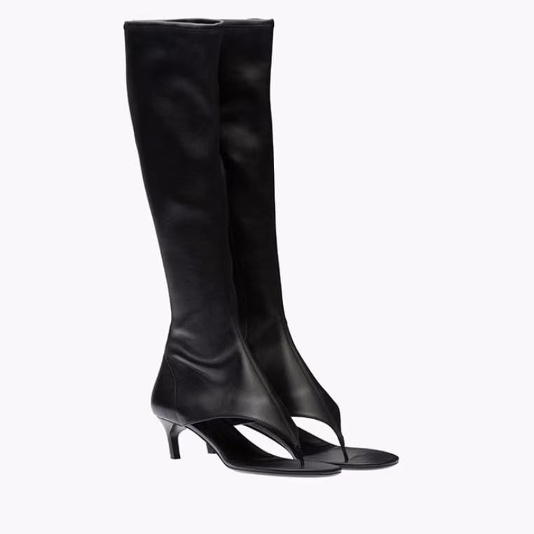 sexytag Women's Thong Sandals Open Toe Knee High Kitten Heels Sandal Boots2