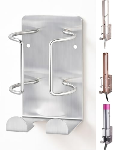 Curling Iron Holder, Stainless Steel Flat Iron Holder Wall Mount, Hair Straightener Holder for...