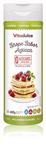 Sirope sabor azúcar sin azúcares añadidos, Topping sabor azúcar, Sirope bajo en calorías 400 gr. - Vitadulce