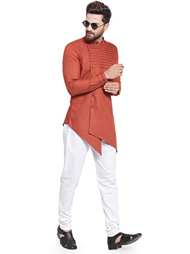 Image of RG DESIGNERS Full Sleeve Cross Stitch Kurta with Churidar for Men