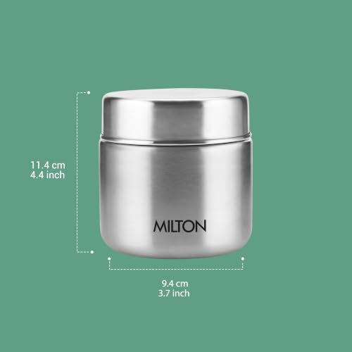 Image of Milton Grab N Go 350 Thermosteel Vacuum Insulated Food Jar|Hot & Cold Thermal Flask|Double Walled|Leak Proof|Ideal for carrying Soup, Khichdi, Sweet Corn to Office, School & Travelling, 350 ml, Silver