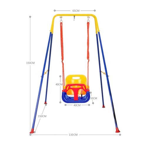 Ccarzzi Toddler Swing Set 3-In-1 Baby Swing Seat For Kid With Foldable Metal Stand, Removable Guardrails And Backrest, For Garden, Backyard, Indoor And Outdoor - 6