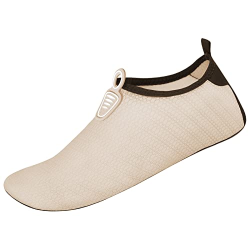 Unisex Water Shoes Quick-Drying Beach Aqua Shoes for Women Men Beige 10.5-11.5 W/ 9.5-10.5 M US