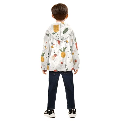 Vegetables Girls Fleece Jacket Girls Fall Jacket Girls Zip Up Hoodie Girls Sherpa Jacket 2-10T4