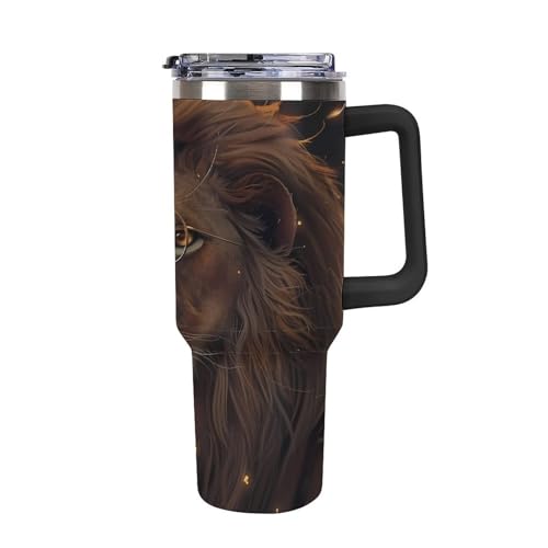 Botella de agua y taza de viaje de El Rey León de 40 oz para té, café y portavasos de coche