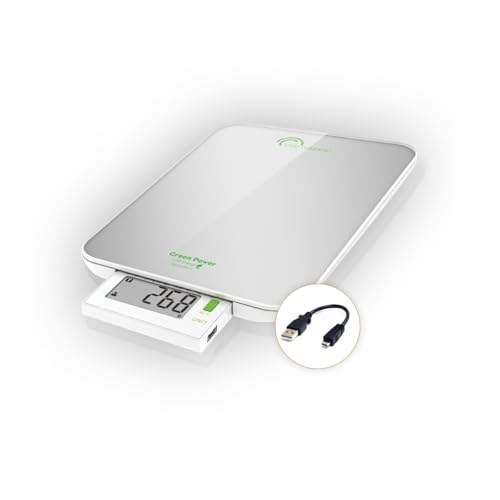 LITTLE BALANCE 8183 Slide 6 Silver, Balance de cuisine sans pile, Rechargeable USB, 6 kg, Silver
