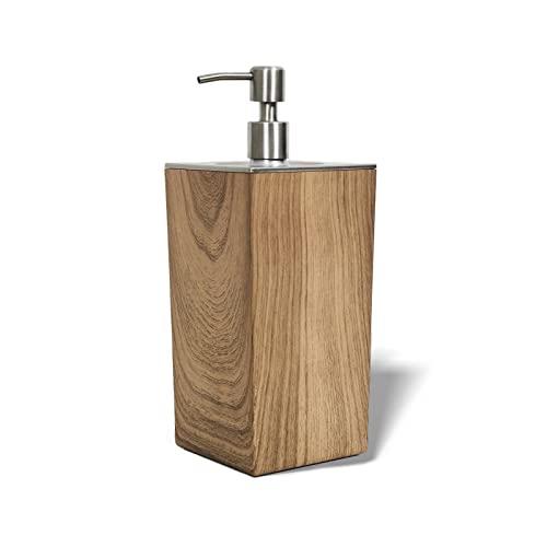 DERMALOGIC Massage Oil Warmer for Pro Spa Massage, Home Lotion Warmer with Aluminum Bottle Pump Set, Plug-in Oil Heater Beauty Salon Treatment Equipment, Light Wood - Image 3