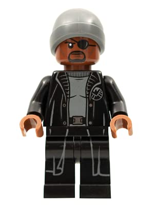 Marvel Super Heroes Nick Fury Grey Beanie Minifigure 76196 (confezionato) - Lego