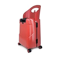 MiaMily 4-Wheel Carry On Luggage with Seat for Kids with Seat Belt, Waterproof Pocket, Adjustable Handle, and Hard Body with 43 Liter Capacity, Maroon Red